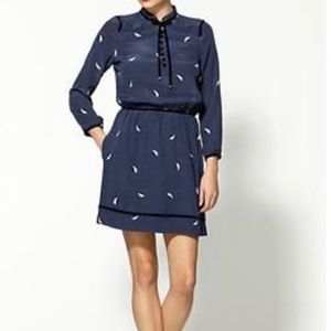 JUICY COUTURE Mod Leaf Silk Dress | Navy